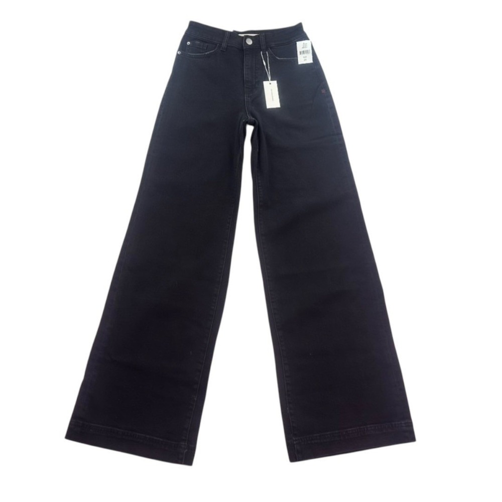 Warp + Weft NCE Nice Cote Wide Leg Black Jeans Size 24 NWT - Picture 15 of 16